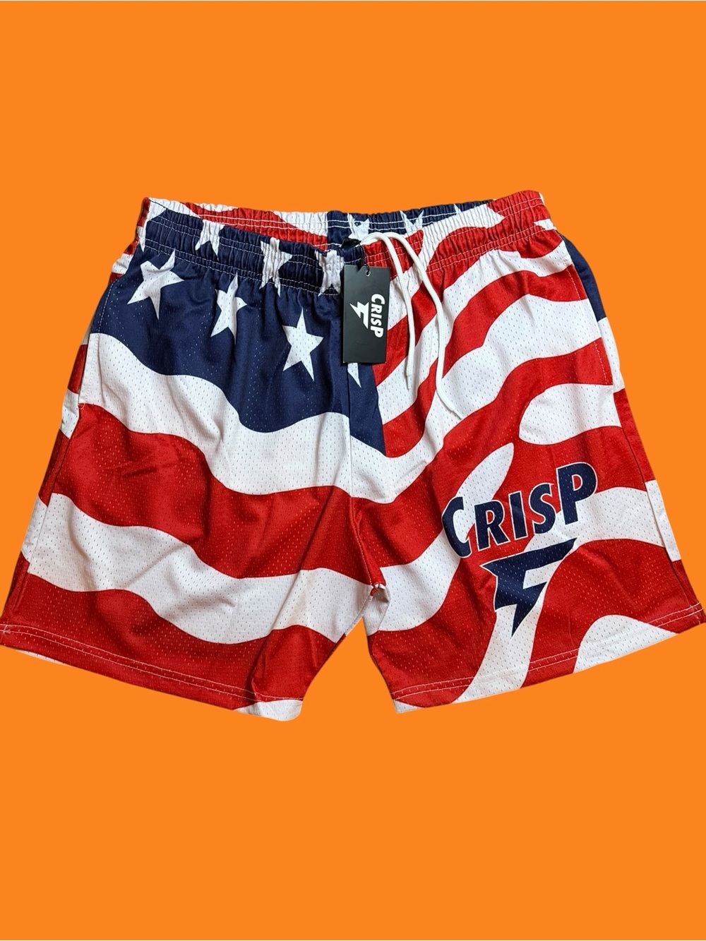 CRISP Men’s Athletic Shorts - American Flag Red/White/Blue